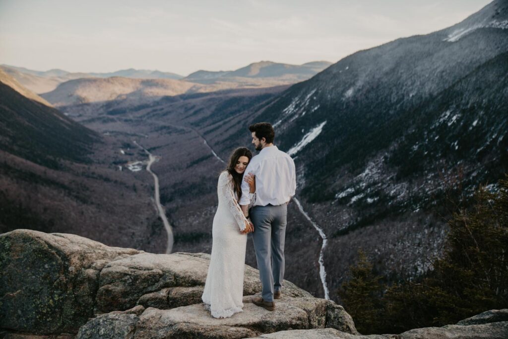 Winter Mount Willard Elopement in Crawford Notch, New Hampshire