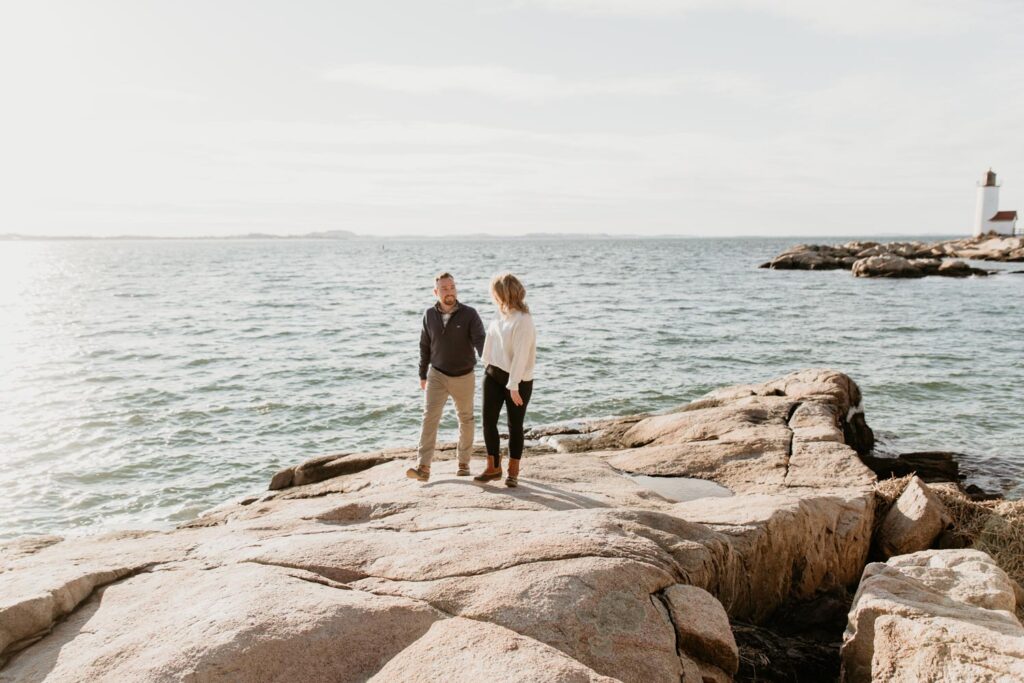 Annisquam Lighthouse Engagement Session in Gloucester, Massachusetts