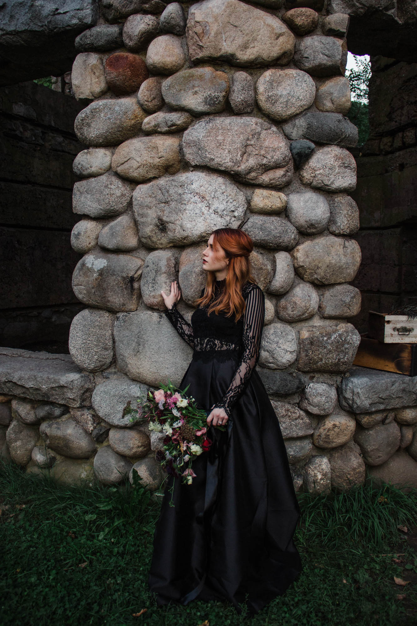 black wedding gown