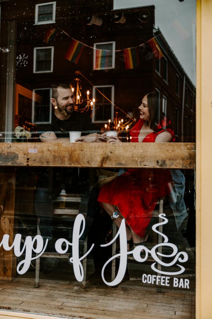 coffee shop portsmouth engagement shoot