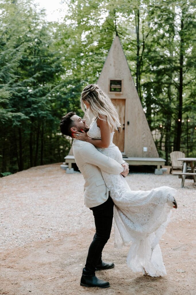 eloping in maine at an a-frame