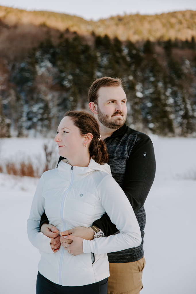 crawford notch winter engagement session nh