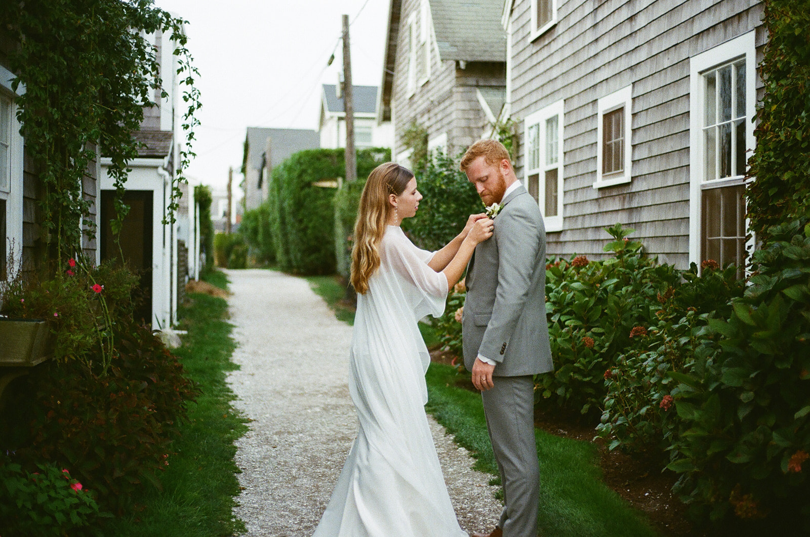 A couple together on their wedding day